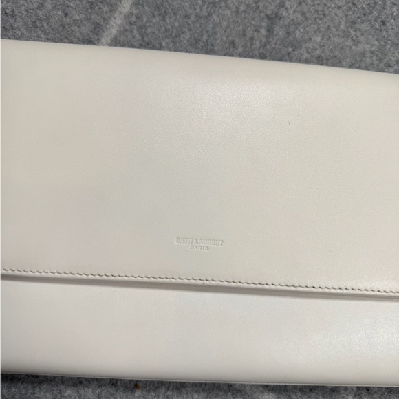Saint Laurent White Leather Clutch - Picture 3 of 6
